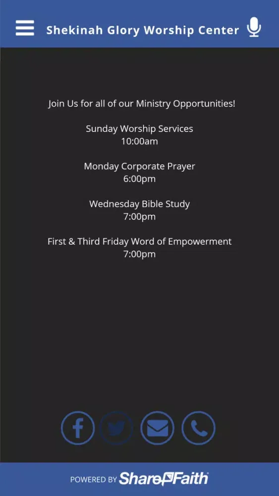Zrzuty ekranu Shekinah Glory Worship Center