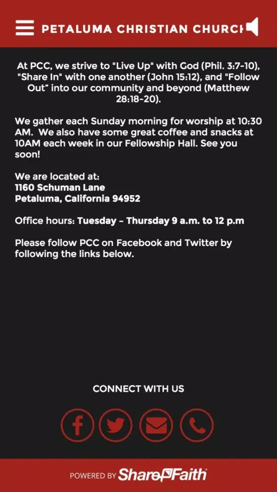 Capturas de pantalla de Petaluma Christian Church