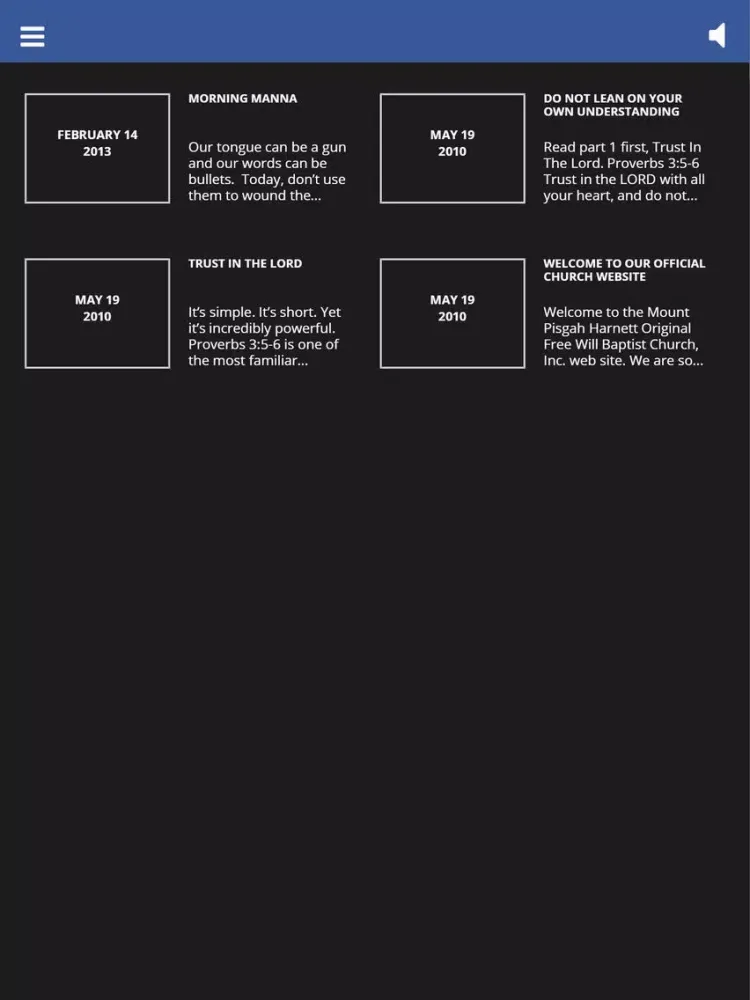 Capturas de tela do Mount Pisgah Harnett Church iPad 