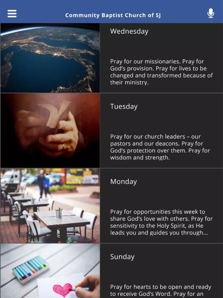 ภาพหน้าจอของ Community Baptist Church of SJ iPad 