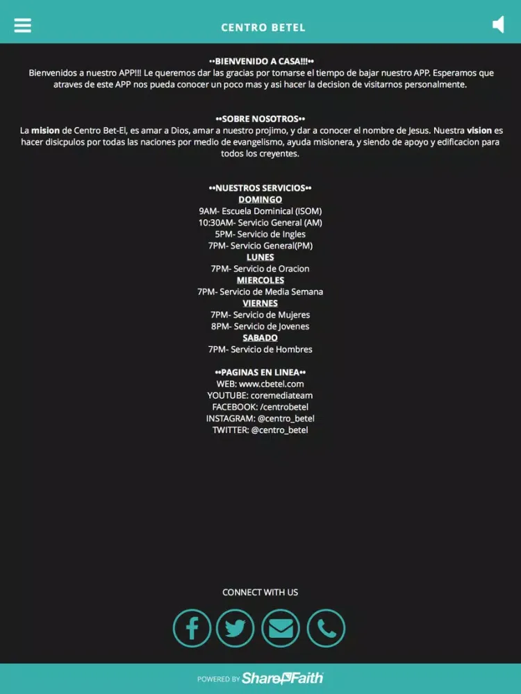 Centro Betel iPad  Screenshots