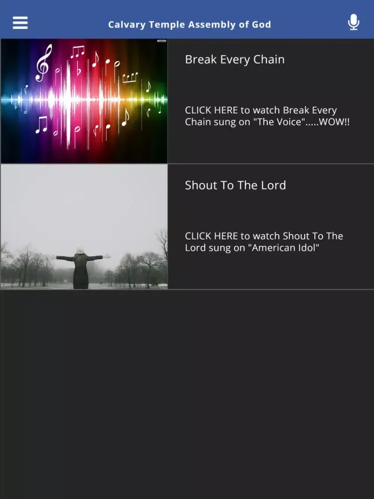 Captures d'écran de Calvary Temple Assembly of God iPad 