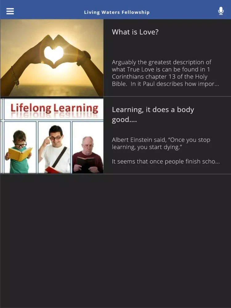 Capturas de pantalla de Living Waters Fellowship iPad 
