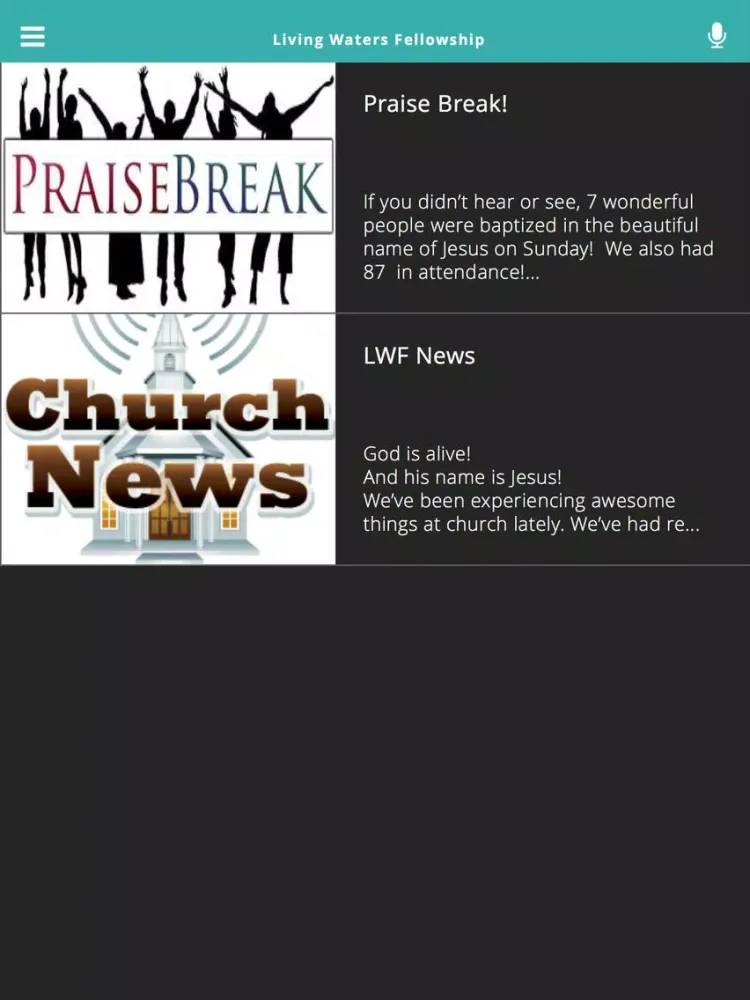 Capturas de pantalla de Living Waters Fellowship iPad 
