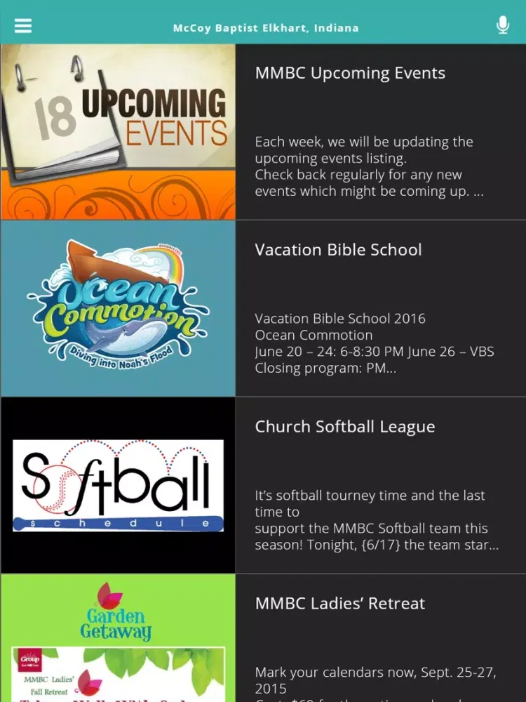 McCoy Baptist Elkhart, Indiana iPad  स्क्रीनशॉट