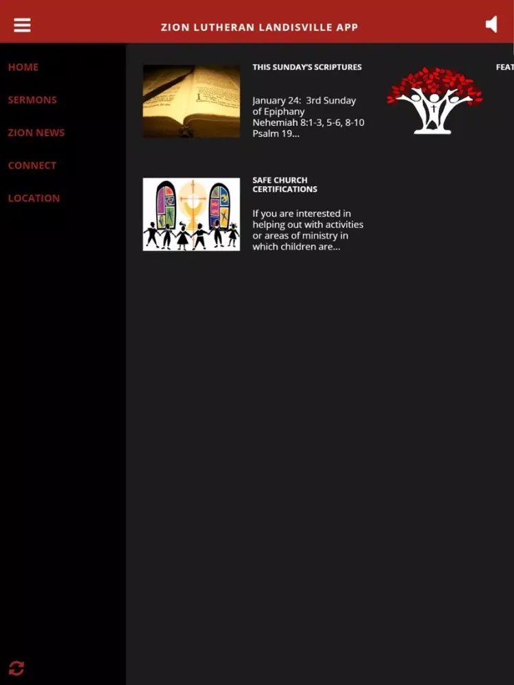 Zion Lutheran Landisville App iPad  Screenshots