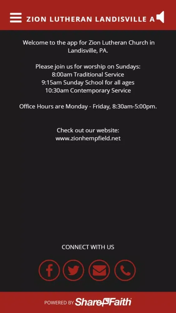 Zion Lutheran Landisville App Screenshots