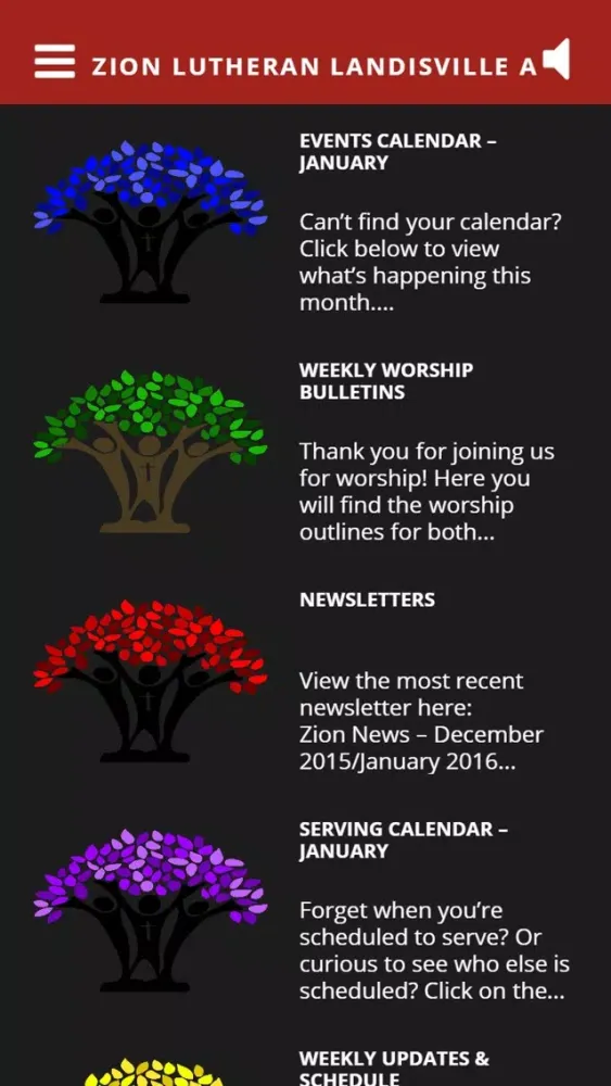 Zion Lutheran Landisville App Screenshots