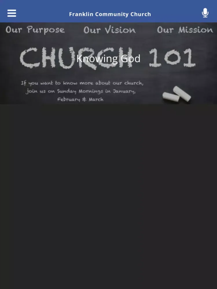 Tangkapan skrin Franklin Community Church iPad 