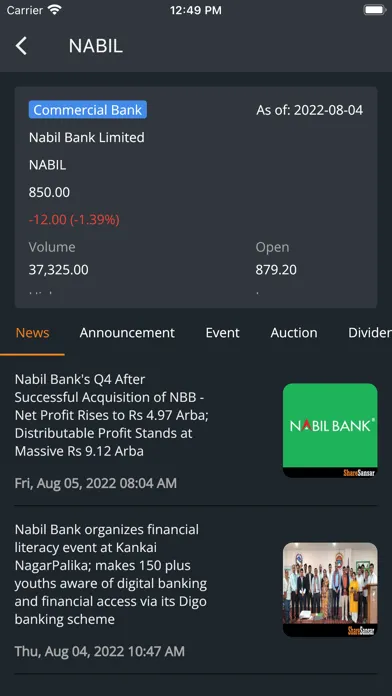 ShareSansar NEPSE App Ekran Görüntüleri