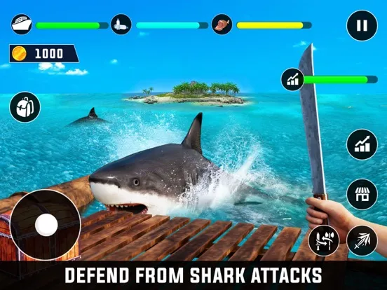 Ảnh chụp màn hình của Shark Attack Survival Craft 3D iPad 