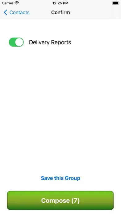 Group SMS with Delivery Report Screenshots