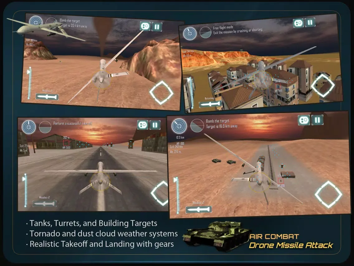 Captures d'écran de Air-Combat Drone Test Pilot Missile Attack Sim 3D iPad 