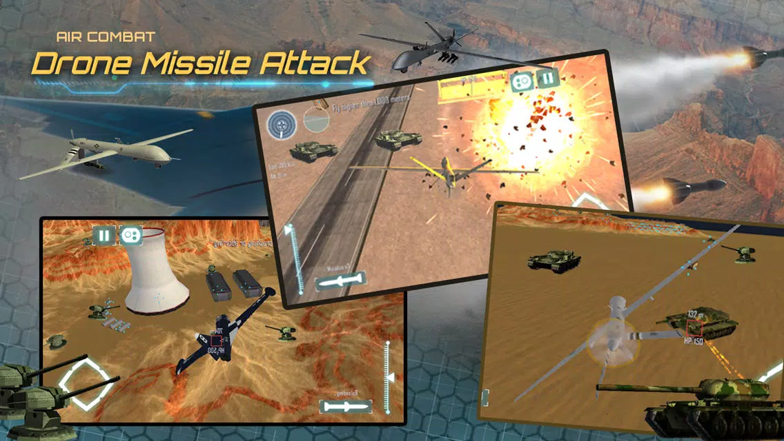 Tangkapan layar Air-Combat Drone Test Pilot Missile Attack Sim 3D