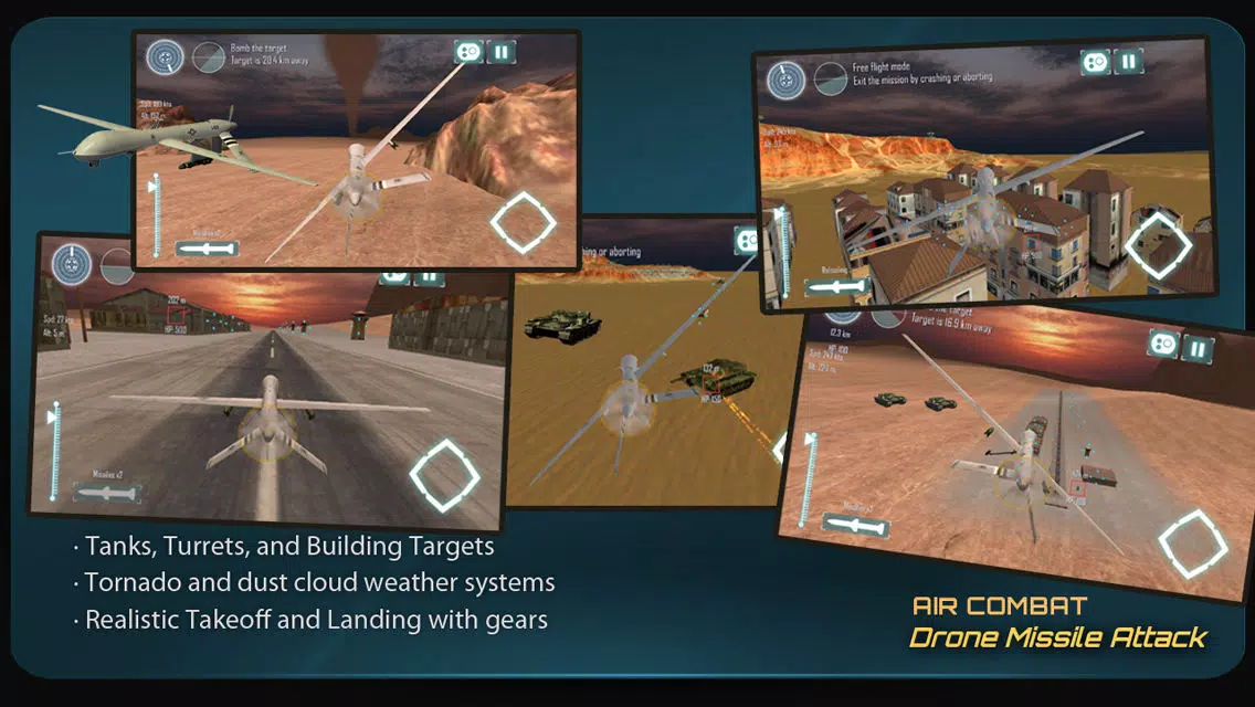 Tangkapan layar Air-Combat Drone Test Pilot Missile Attack Sim 3D