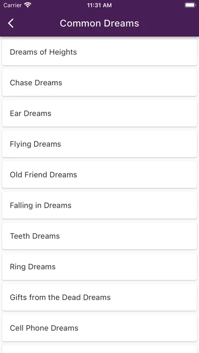 Dream Meanings - Dictionary Screenshots
