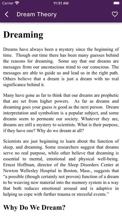 Dream Meanings - Dictionary Screenshots