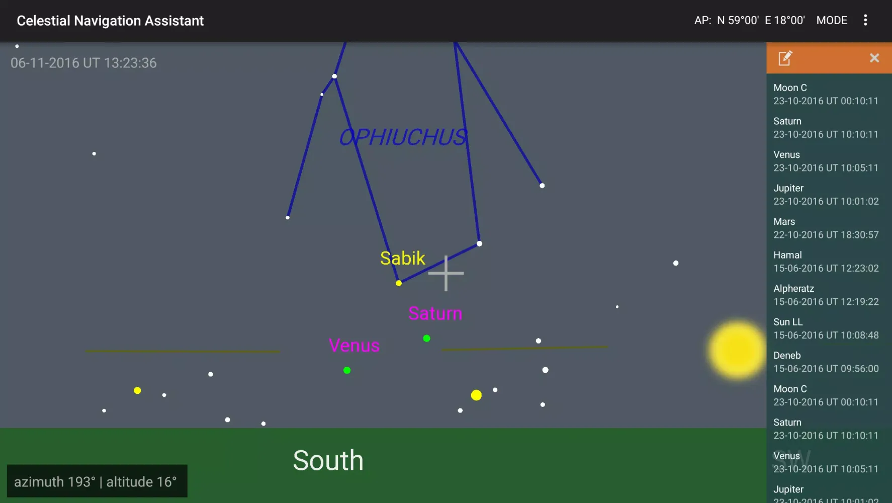 Captures d'écran de Celestial Navigation 360