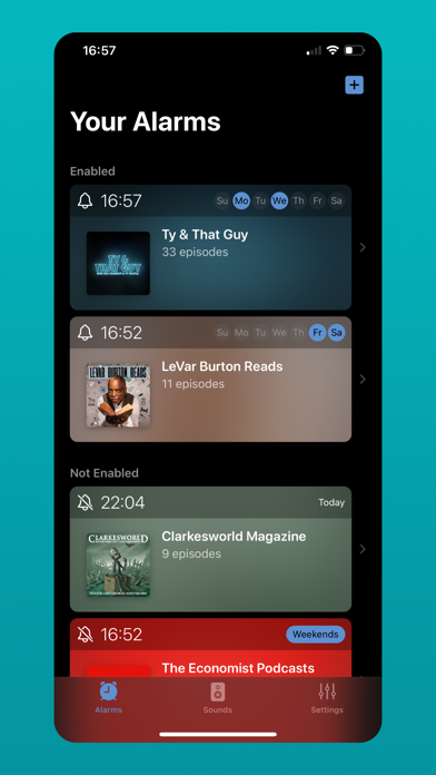 Скриншоты WakeCast - Podcast Alarms