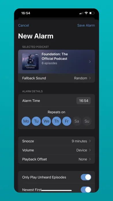 WakeCast - Podcast Alarms应用截图