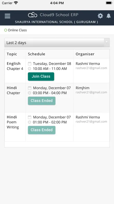 Cloud9 School App Ekran Görüntüleri
