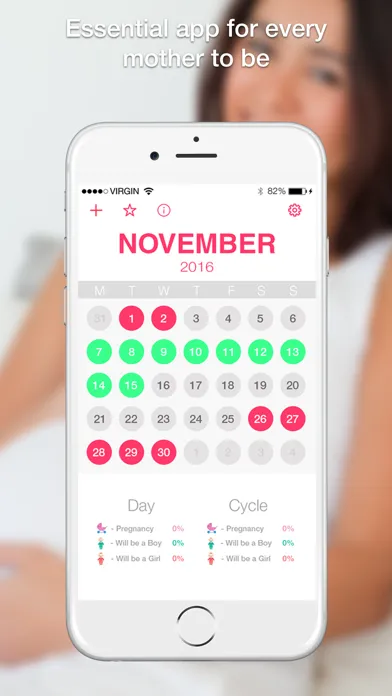 ภาพหน้าจอของ MaybeBaby fertility& pregnancy monthly calendar