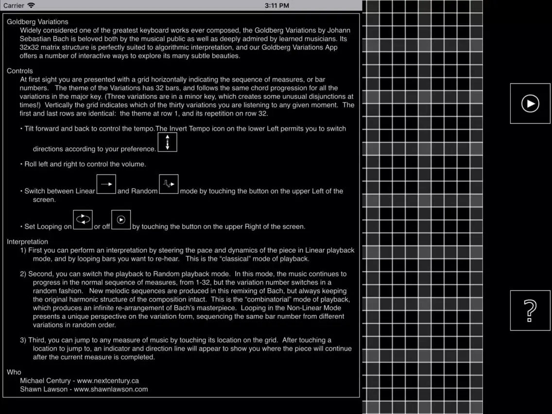 Interact Goldberg Variations iPad  Screenshots