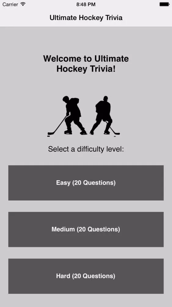 Capturas de tela do Ultimate Hockey Trivia