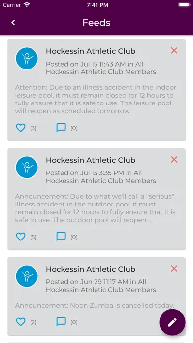 Tangkapan skrin Hockessin Athletic Club App