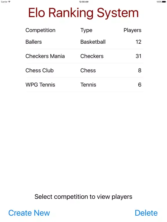 Captures d'écran de Elo Ranking System iPad 