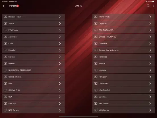 Zrzuty ekranu PrimePlay iPad 