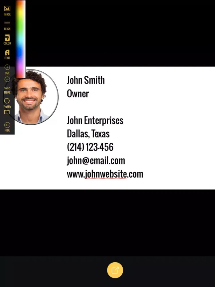 Business Card Producer iPad 應用截圖