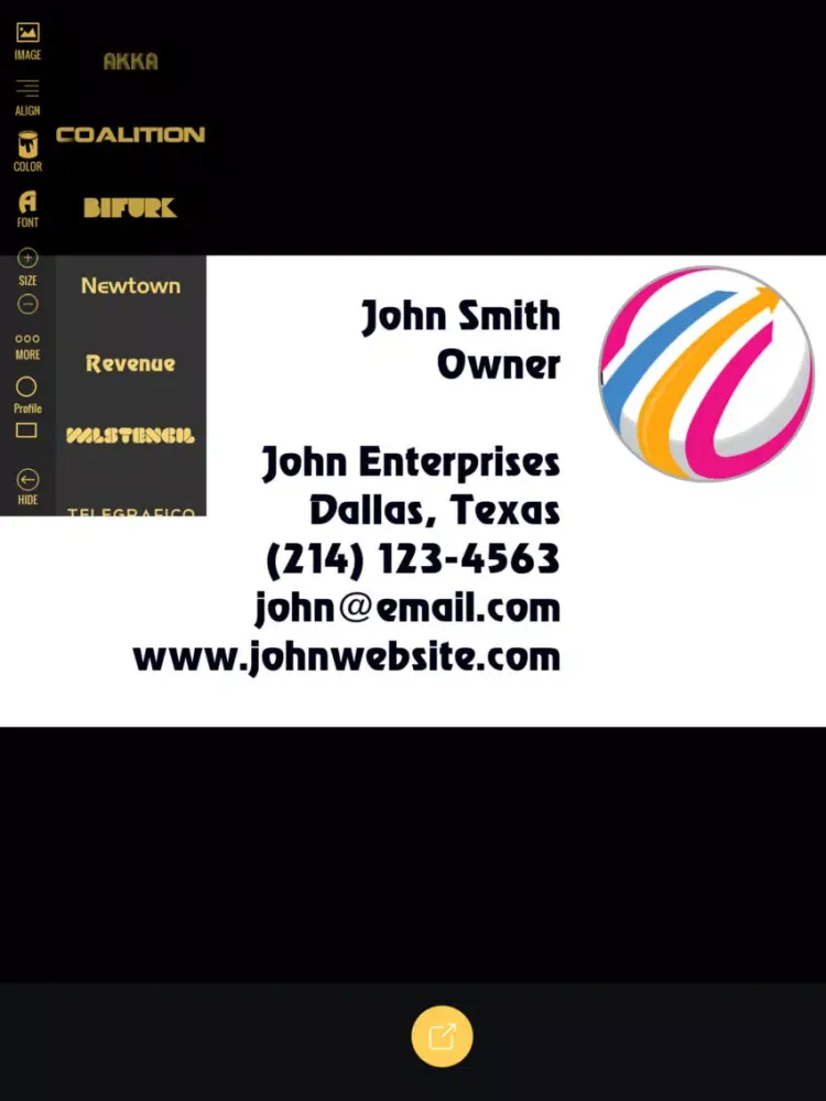Business Card Producer iPad 應用截圖