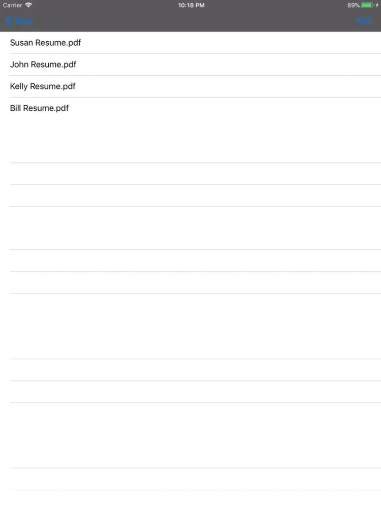 Ảnh chụp màn hình của Resume Studio iPad 