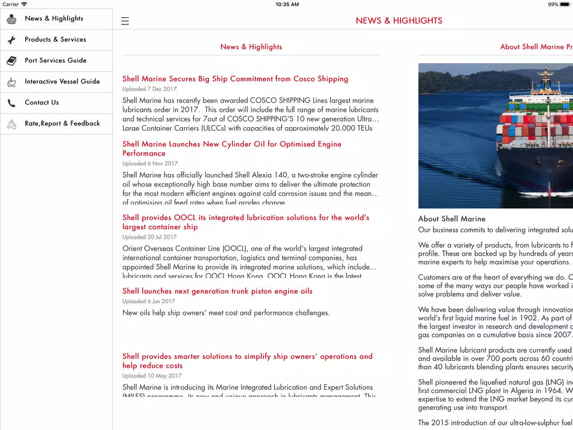 Shell Marine Products iPad  Screenshots
