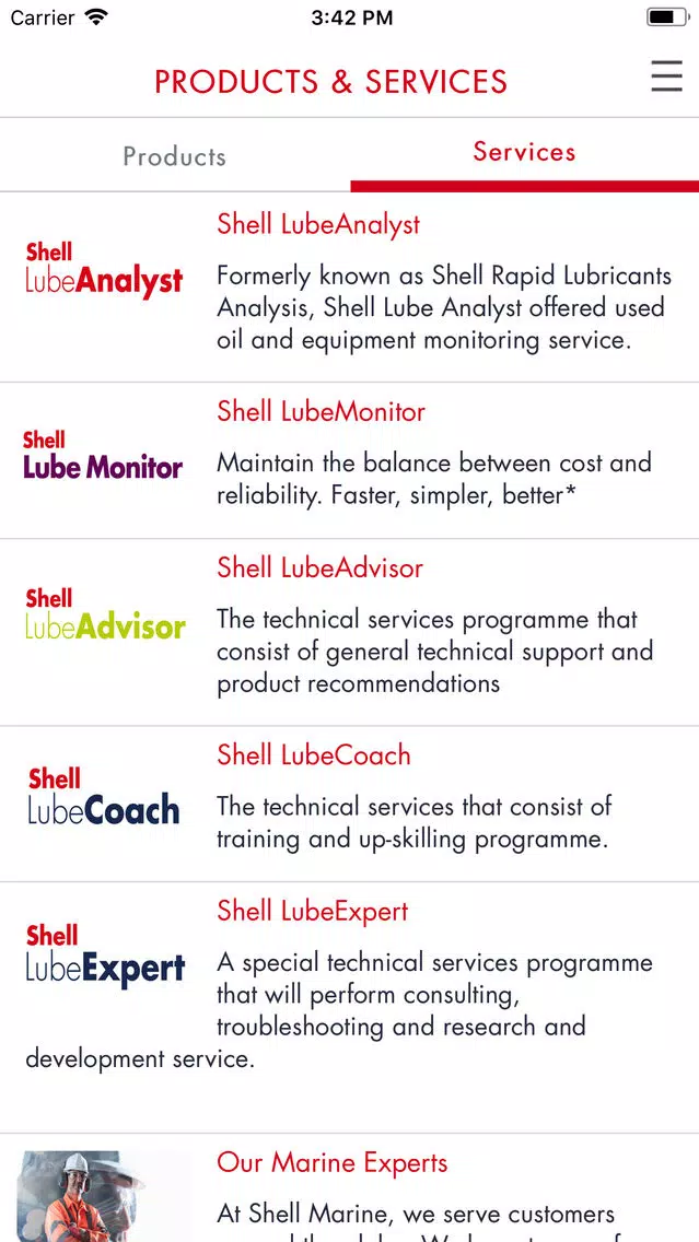 Shell Marine Products Screenshots