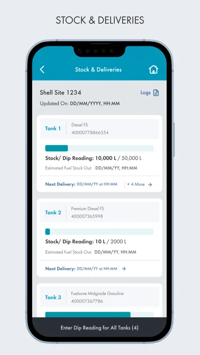 Capturas de pantalla de Shell Mobility Site Manager