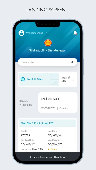 Capturas de pantalla de Shell Mobility Site Manager