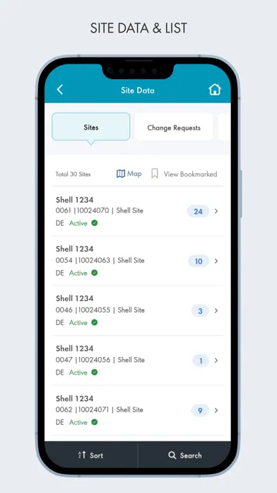 Capturas de pantalla de Shell Mobility Site Manager