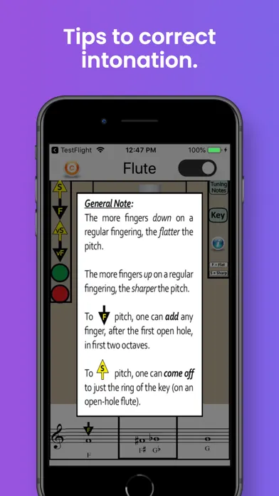 Flute Fingering & Tuning Screenshots