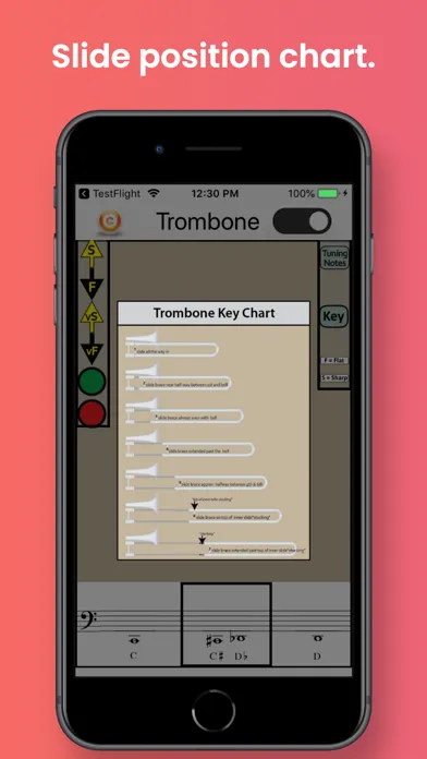 Trombone Fingering & Tuning Screenshots
