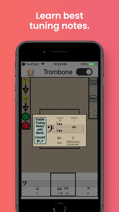 Trombone Fingering & Tuning Screenshots