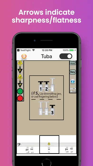 Captures d'écran de Tuba Fingering & Tuning