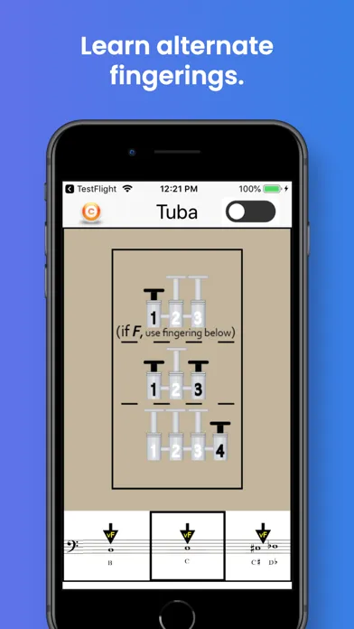Captures d'écran de Tuba Fingering & Tuning