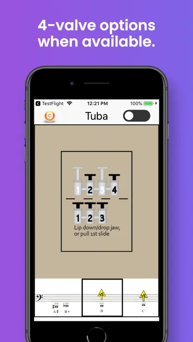 Captures d'écran de Tuba Fingering & Tuning
