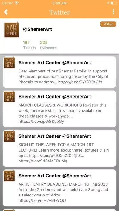 Ảnh chụp màn hình của Shemer Art Center