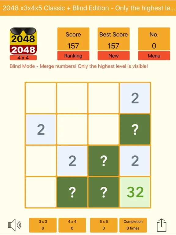Capturas de pantalla de 2048 3x3 4x4 5x5 + Blind iPad 