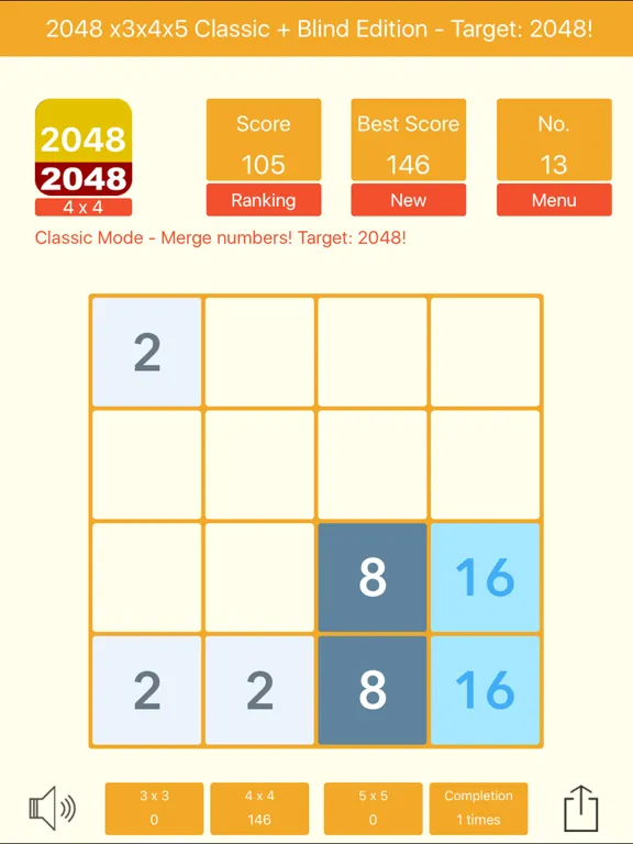 Capturas de pantalla de 2048 3x3 4x4 5x5 + Blind iPad 