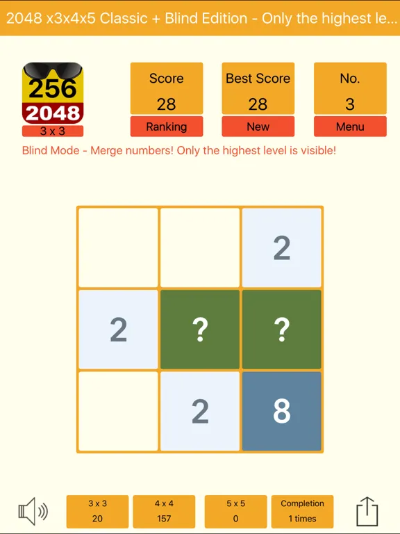 Capturas de pantalla de 2048 3x3 4x4 5x5 + Blind iPad 