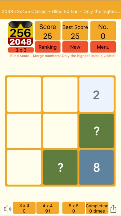 Capturas de pantalla de 2048 3x3 4x4 5x5 + Blind